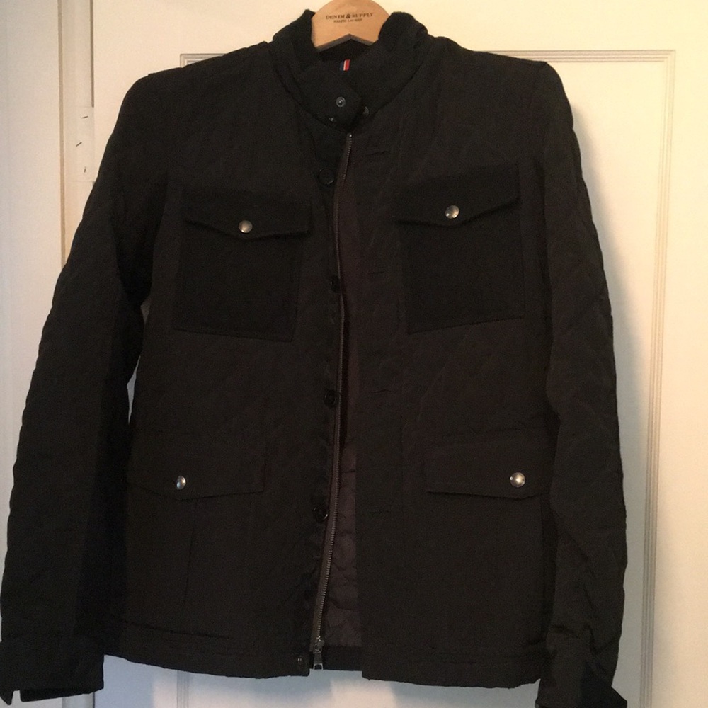 Black wool and quilted jacket - Picture 4 of 6